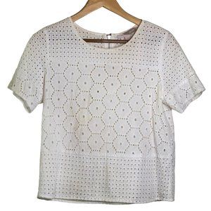 Cotton Eyelet Short Sleeve Blouse